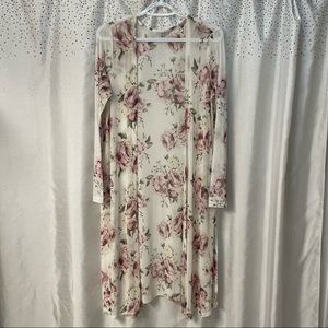Floral sheer cardigan